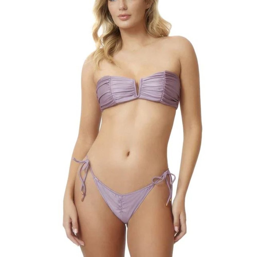 NWT PQ Swim Violet Sands Ruched Tie Teeny Bottoms SIZE S M L